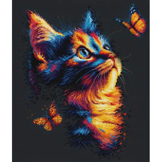 Kryželiu siuvinėjimo rinkinys "Drugelių žavesys" 25x30 cm SB1432