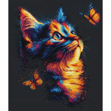 Kryželiu siuvinėjimo rinkinys "Drugelių žavesys" 25x30 cm SB1432