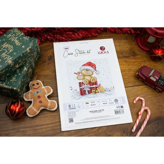 Kreuzstich-Set "Weihnachtsgeschenke" 17x20 cm SB1431