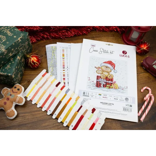 Kit Point de Croix "Cadeaux de Fêtes" 17x20 cm SB1431