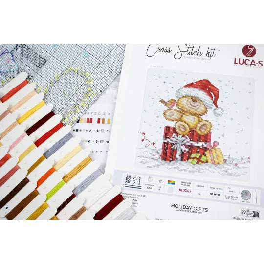 Kit Point de Croix "Cadeaux de Fêtes" 17x20 cm SB1431