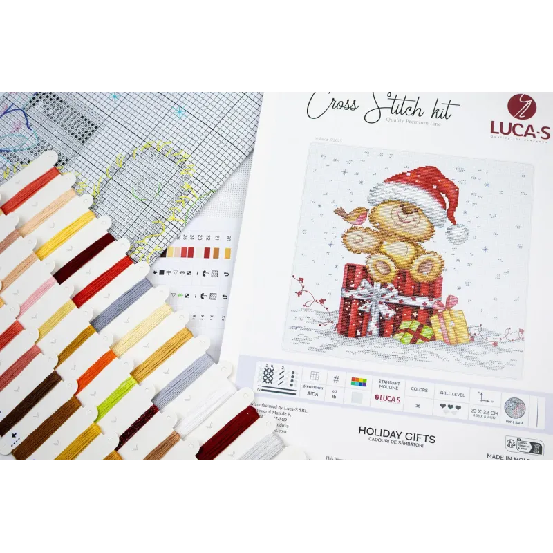 Kreuzstich-Set "Weihnachtsgeschenke" 17x20 cm SB1431