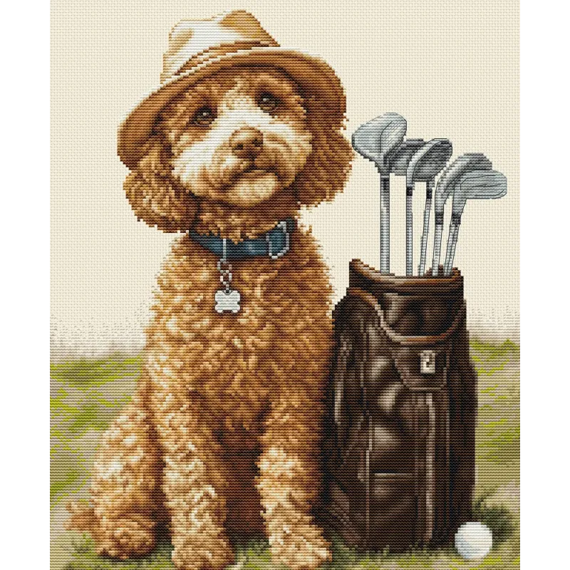 Kit de Point de Croix "Le Maître Golfeur" 26 x 31 cm SBU5090