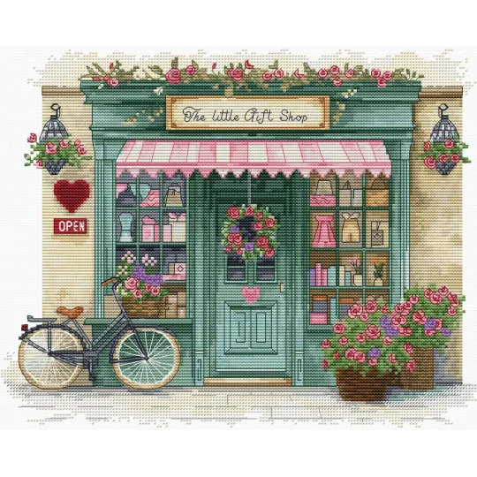 Kryželiu siuvinėjimo rinkinys "The Little Gift Shop" 26x21 cm SB1429