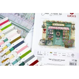 Kit point de croix "La petite boutique de cadeaux" 26x21 cm SB1429