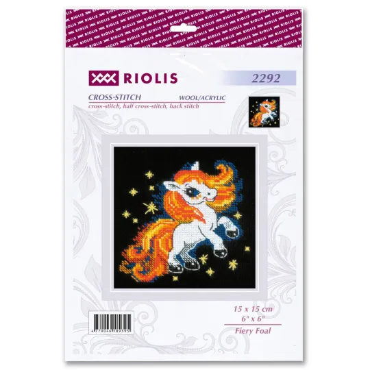 Kit de point de croix. "Poulain fougueux" 15x15 cm SR2292