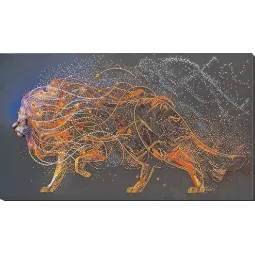 Hauptperlen-Stickset Goldener Löwe (Tiere) AAB-742