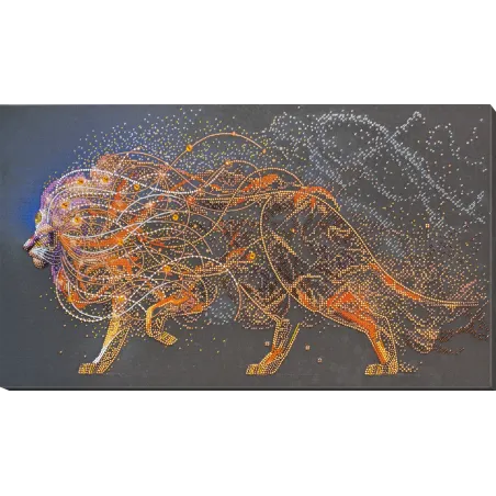 Hauptperlen-Stickset Goldener Löwe (Tiere) AAB-742