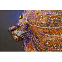 Pagrindinis karoliukų siuvinėjimo rinkinys Auksinis liūtas (Gyvūnai) AAB-742