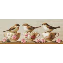 Kit point de croix "Trois oiseaux délicats" 52x21cm SBU5092