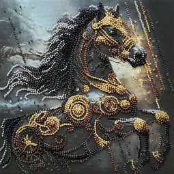 Mid-sized bead embroidery kit "Thunder of Darkness" 20x20 cm AAMB-129