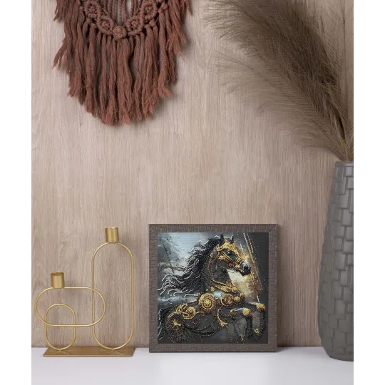 Mid-sized bead embroidery kit "Thunder of Darkness" 20x20 cm AAMB-129