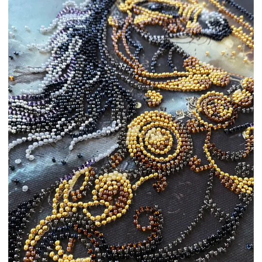 Mid-sized bead embroidery kit "Thunder of Darkness" 20x20 cm AAMB-129