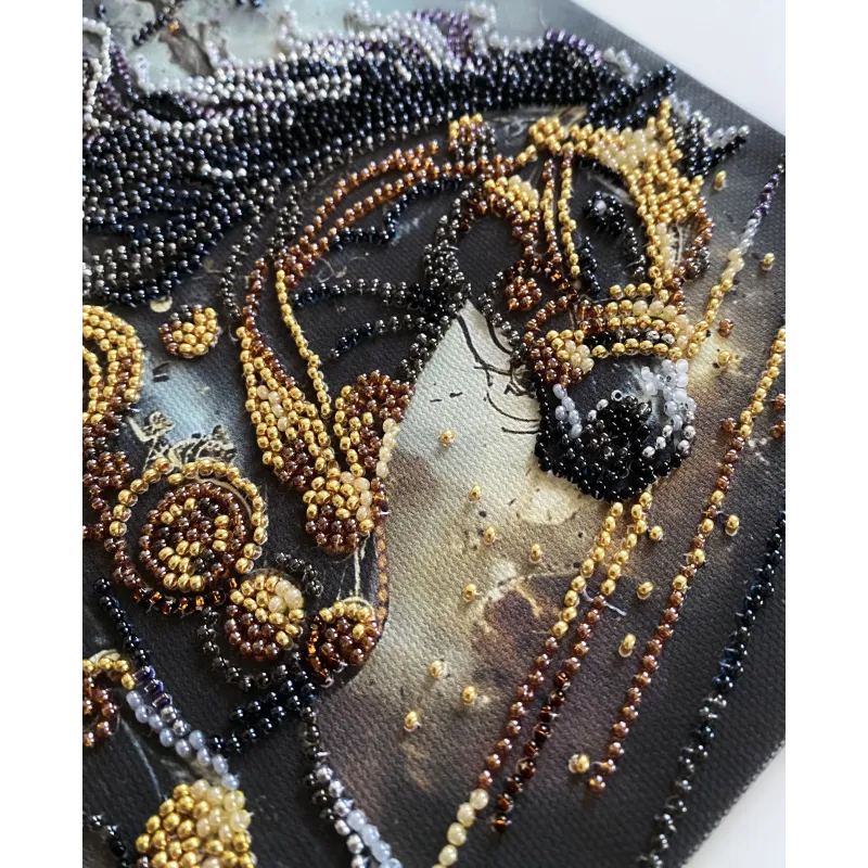 Mid-sized bead embroidery kit "Thunder of Darkness" 20x20 cm AAMB-129