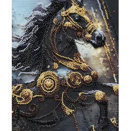 Mid-sized bead embroidery kit "Thunder of Darkness" 20x20 cm AAMB-129