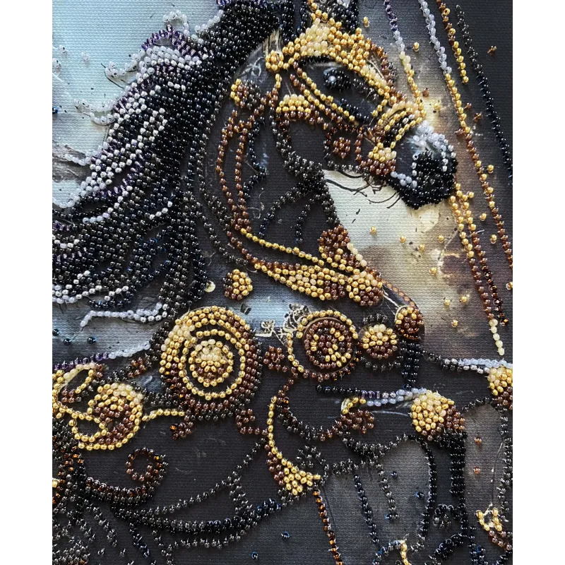 Mid-sized bead embroidery kit "Thunder of Darkness" 20x20 cm AAMB-129