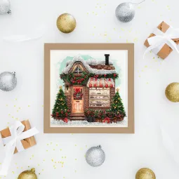 Mid-sized bead embroidery kit. "Time to Celebrate" 20x20 cm AAMB-127