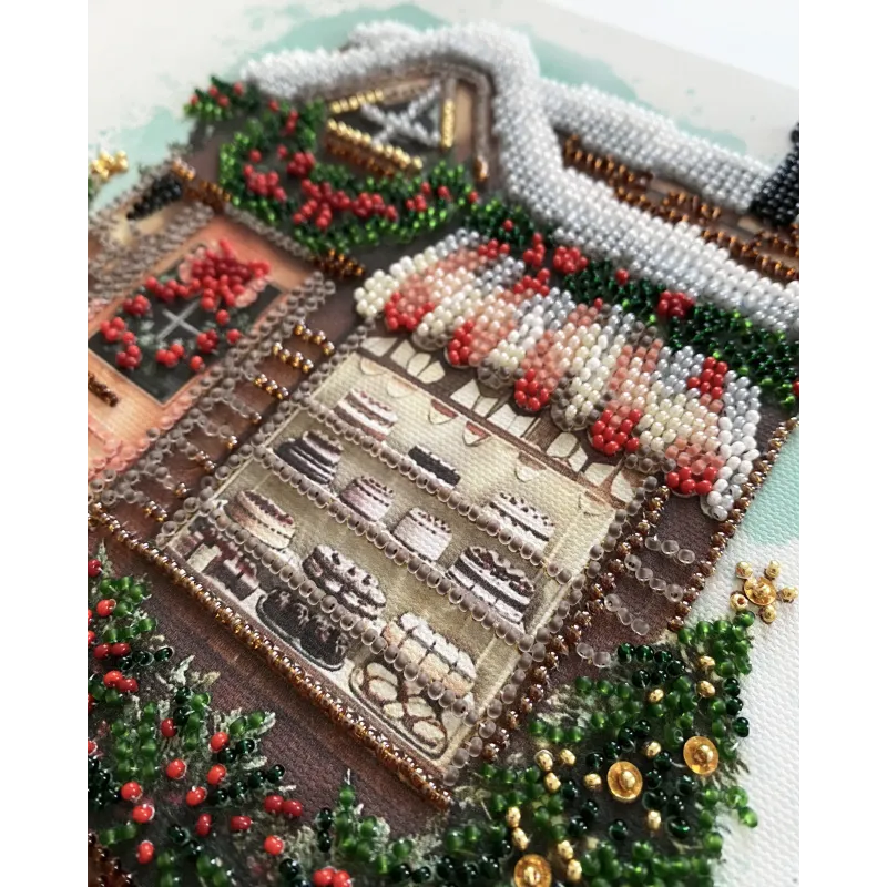 Mid-sized bead embroidery kit. "Time to Celebrate" 20x20 cm AAMB-127