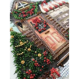 Mid-sized bead embroidery kit. "Time to Celebrate" 20x20 cm AAMB-127