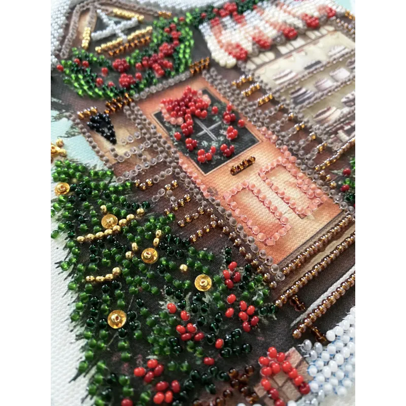 Mid-sized bead embroidery kit. "Time to Celebrate" 20x20 cm AAMB-127