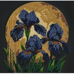 Mid-sized bead embroidery kit. "Dancing in golden light" 20x20 cm AAMB-126