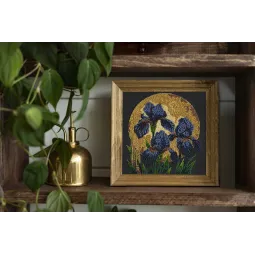 Mid-sized bead embroidery kit. "Dancing in golden light" 20x20 cm AAMB-126