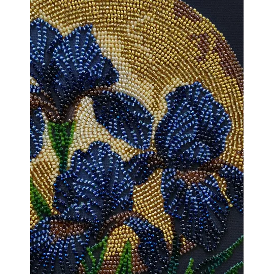 Mittelgroßes Perlenstick-Set. "Tanzen im goldenen Licht" 20x20 cm AAMB-126