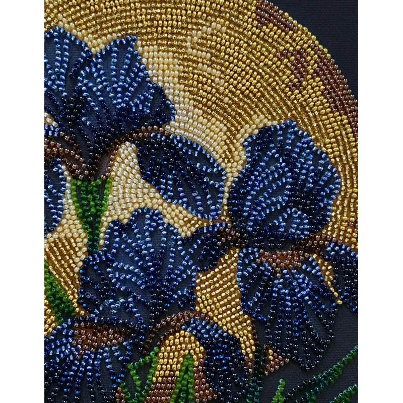 Mittelgroßes Perlenstick-Set. "Tanzen im goldenen Licht" 20x20 cm AAMB-126