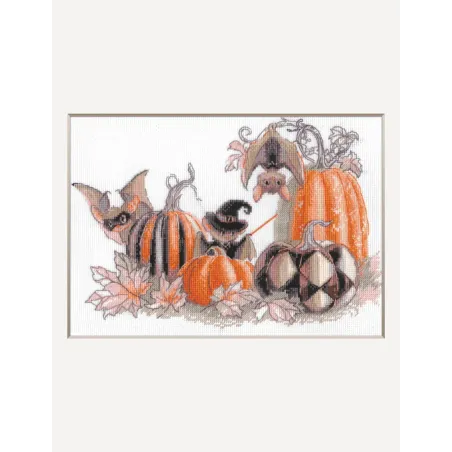 Kit de point de croix. "Pumpkin Bat Party" 30x21 cm SRA1031