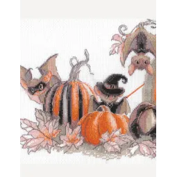 Kit de point de croix. "Pumpkin Bat Party" 30x21 cm SRA1031