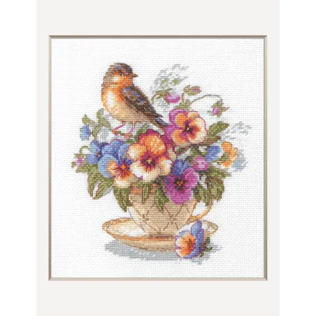 Cross Stitch Kit. "Tea Blossom" 16x18 cm SRA1025