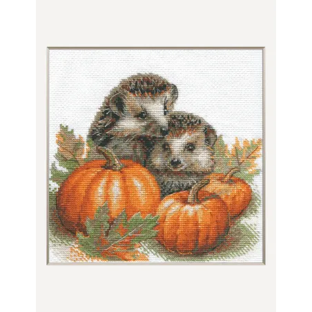 Kreuzstich-Set. "Igel im Herbst" 20x20 cm SRA1021