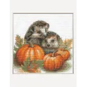 Kreuzstich-Set. "Igel im Herbst" 20x20 cm SRA1021