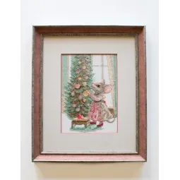 Kryželiu siuvinėjimo rinkinys. „Linksmasis peliukas“ 15x21 cm SRA1026