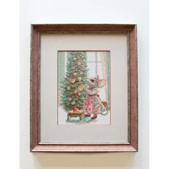 Cross Stitch Kit. "Merry Mouse" 15x21 cm SRA1026