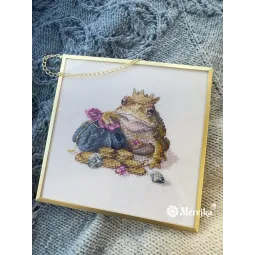 Kryželiu siuvinėjimo rinkinys "Auksinė rupūžė" 11x12 cm SK280B