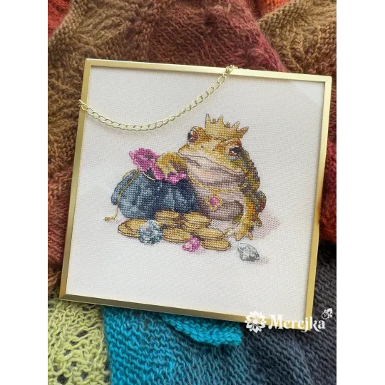 Kit de point de croix "Crapaud Doré" 11x12 cm SK280B