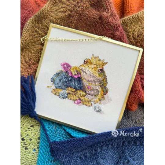 Cross stitch kit "Golden Toad" 11x12 cm SK280B