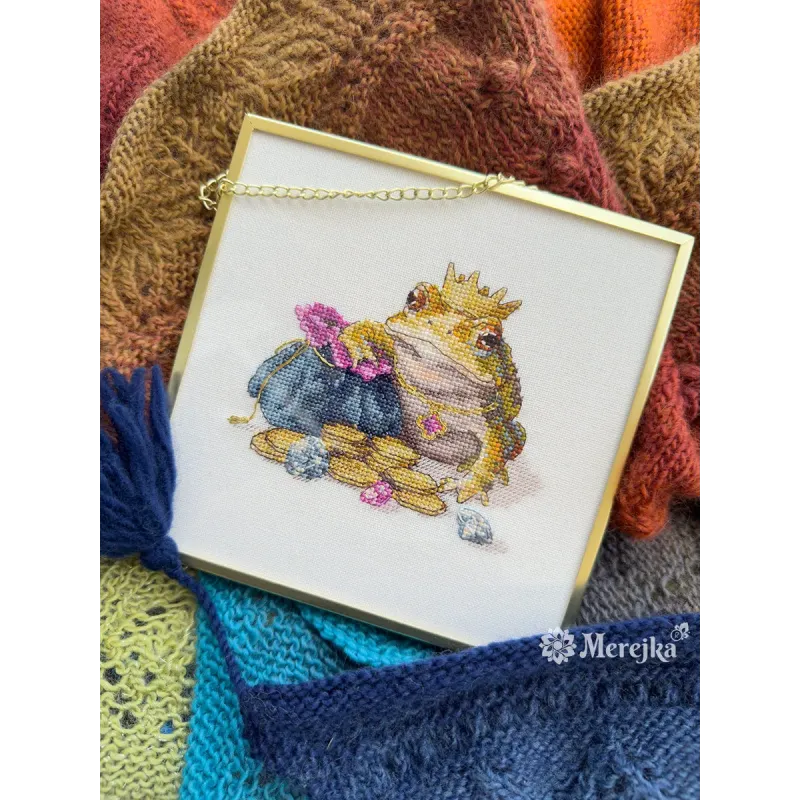 Cross stitch kit "Golden Toad" 11x12 cm SK280B