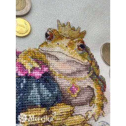 Kit de point de croix "Crapaud Doré" 11x12 cm SK280B