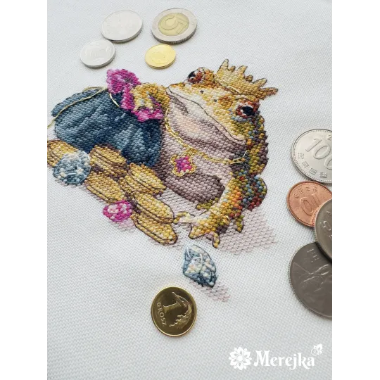 Cross stitch kit "Golden Toad" 11x12 cm SK280B