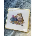 Kit point de croix "Crapaud doré" 11x12 cm SK280A