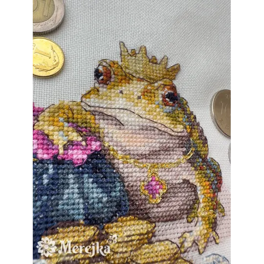 Cross stitch kit "Golden Toad" 11x12 cm SK280A