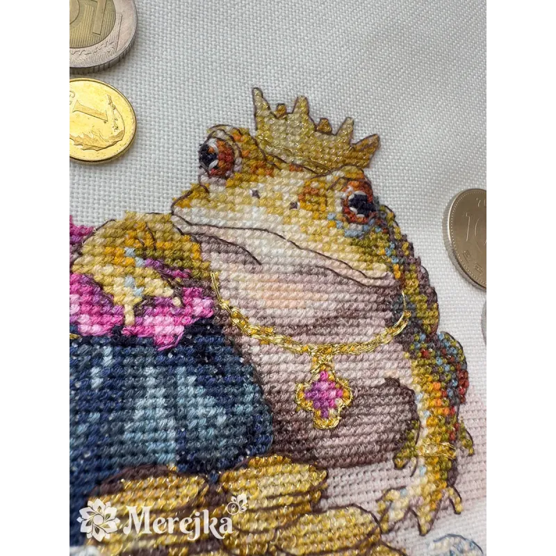 Cross stitch kit "Golden Toad" 11x12 cm SK280A