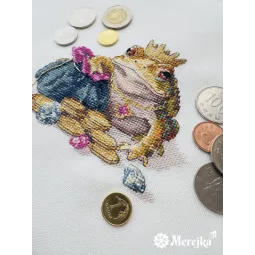 Набор для вышивания крестиком "Золотая жаба" 11x12 см SK280A