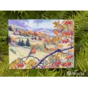 Cross stitch kit "Hills Laced with Gold" 31x40 cm SK274