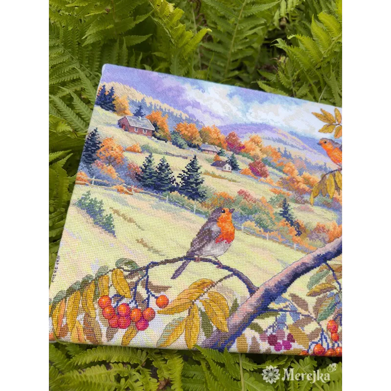 Kit de point de croix "Collines bordées d'or" 31x40 cm SK274