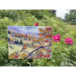 Cross stitch kit "Hills Laced with Gold" 31x40 cm SK274