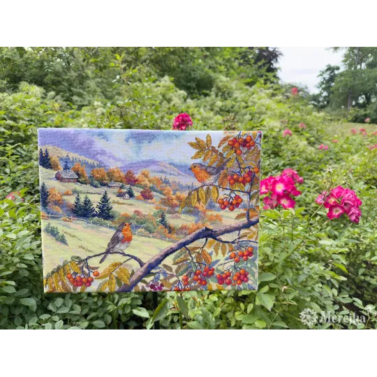 Cross stitch kit "Hills Laced with Gold" 31x40 cm SK274