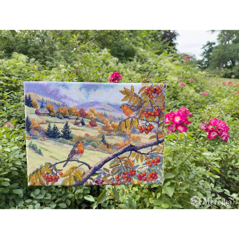 Cross stitch kit "Hills Laced with Gold" 31x40 cm SK274